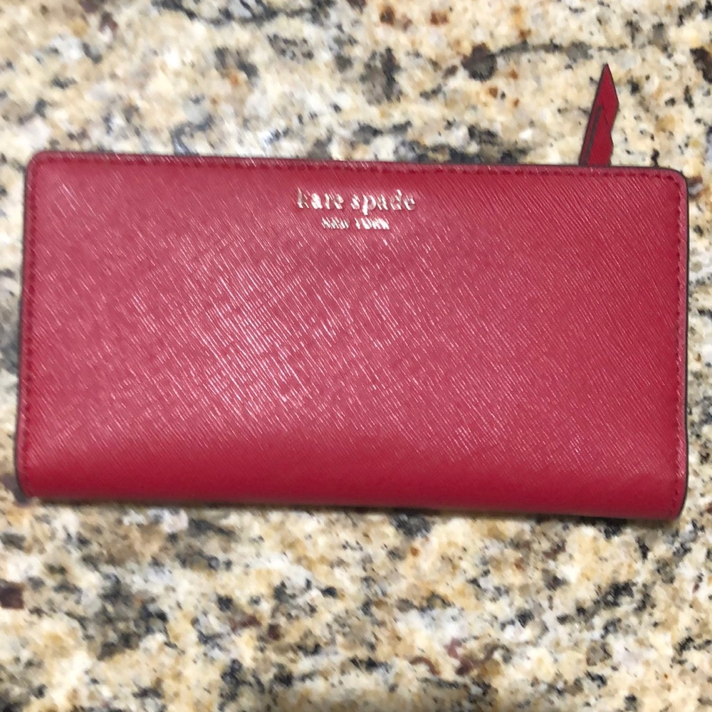 Never used Kate Spade wallet, deep red color